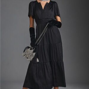 Anthropologie Somerset Black Maxi Dress
